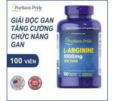 Viên uống hỗ trợ chức năng gan Puritan's Pride L-Arginine 1000mg 100 viên của Mỹ