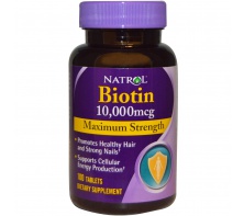 Viên uống mọc tóc Natrol Biotin 10.000 mcg - hỗ trợ tóc đẹp, móng khỏe 100 viên