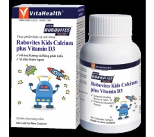 Thực phẩm bảo vệ sức khỏe VitaHealth Robovites Kids Calcium plus Vitamin D3 (30 viên nhai)
