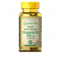 Viên uống bổ sung Vitamin D3 Puritan’s Pride Vitamin D3 50mcg (2000 IU) 100 Softgels