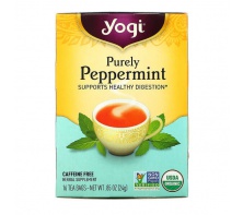 Yogi Tea, Purely Peppermint, Caffeine Free, 16 Tea Bags, .85 oz (24 g)