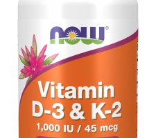 Vitamin D-3 & K-2 1,000 IU / 45 mcg 120 Veg Capsules