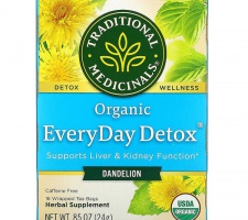 Traditional Medicinals, Organic EveryDay Detox, Dandelion, Caffeine Free, 16 Wrapped Tea Bags, .85 (