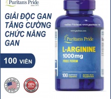 Viên uống hỗ trợ chức năng gan Puritan's Pride L-Arginine 1000mg 100 viên của Mỹ