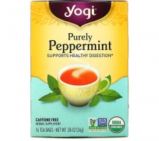 Yogi Tea, Purely Peppermint, Caffeine Free, 16 Tea Bags, .85 oz (24 g)