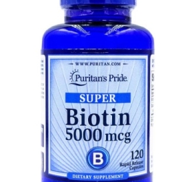 Viên uống hỗ trợ ngăn rụng tóc, làm đẹp da Puritan's Pride Biotin 5000 mcg - 120 viên