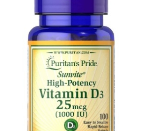 Viên uống bổ sung Vitamin D3 Puritan’s Pride Vitamin D3 25mcg (1000 IU) 100 Softgels