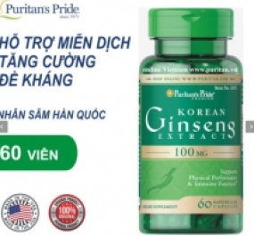 Nhân sâm Hàn Quốc Puritan's Pride Korean Ginseng Extract 100mg 60 viên