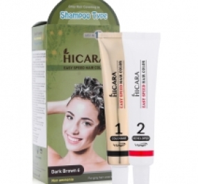 Thuốc nhuộm phủ bạc dạng gội màu nâu đen Hicara 120g