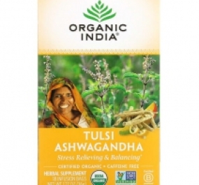 Organic India, Tulsi Tea, Ashwagandha, Caffeine-Free, 18 Infusion Bags, 1.27 oz (36 g)