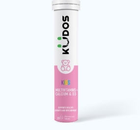 Viên sủi KUDOS Kid bổ sung Vitamins, Calcium & D3 cho trẻ (Tuýp 20 viên)