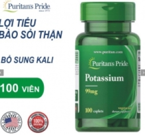  Viên uống lợi tiểu hỗ trợ giảm sỏi thận Potassium 99mg Puritan's Pride 100 viên