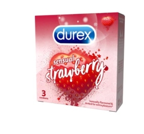 Bao Cao Su Durex Sensual Strawberry Hộp 3 Cái