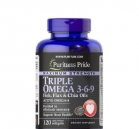 Viên uống bổ tim Puritan’s Pride Triple Omega 3-6-9 Fish, Flax & Chia Oils 120 viên