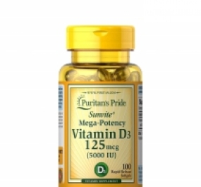 Viên Uống Tăng Cường Hấp Thu Canxi Vitamin D3 5000 IU 100 Viên Puritan's Pride