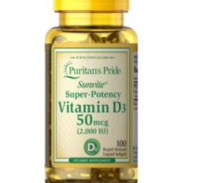 Viên uống bổ sung Vitamin D3 Puritan’s Pride Vitamin D3 50mcg (2000 IU) 100 Softgels