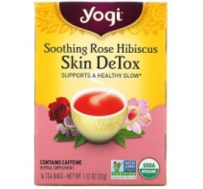 Yogi Tea, Skin DeTox, Soothing Rose Hibiscus, 16 Tea Bags, 1.12 oz (32 g)