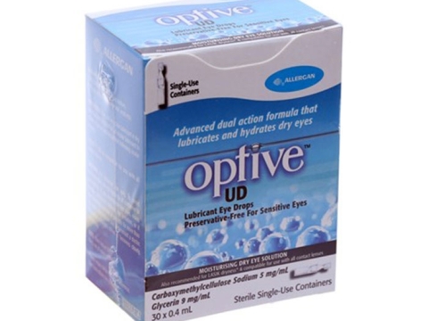 Thuốc nhỏ mắt OPTIVE UD giúp làm trơn mắt, dưỡng ẩm mắt Hộp 30 ống