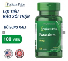  Viên uống lợi tiểu hỗ trợ giảm sỏi thận Potassium 99mg Puritan's Pride 100 viên